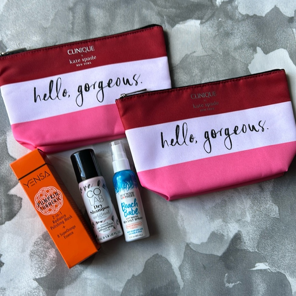 Clinique x Kate Spade makeup bags